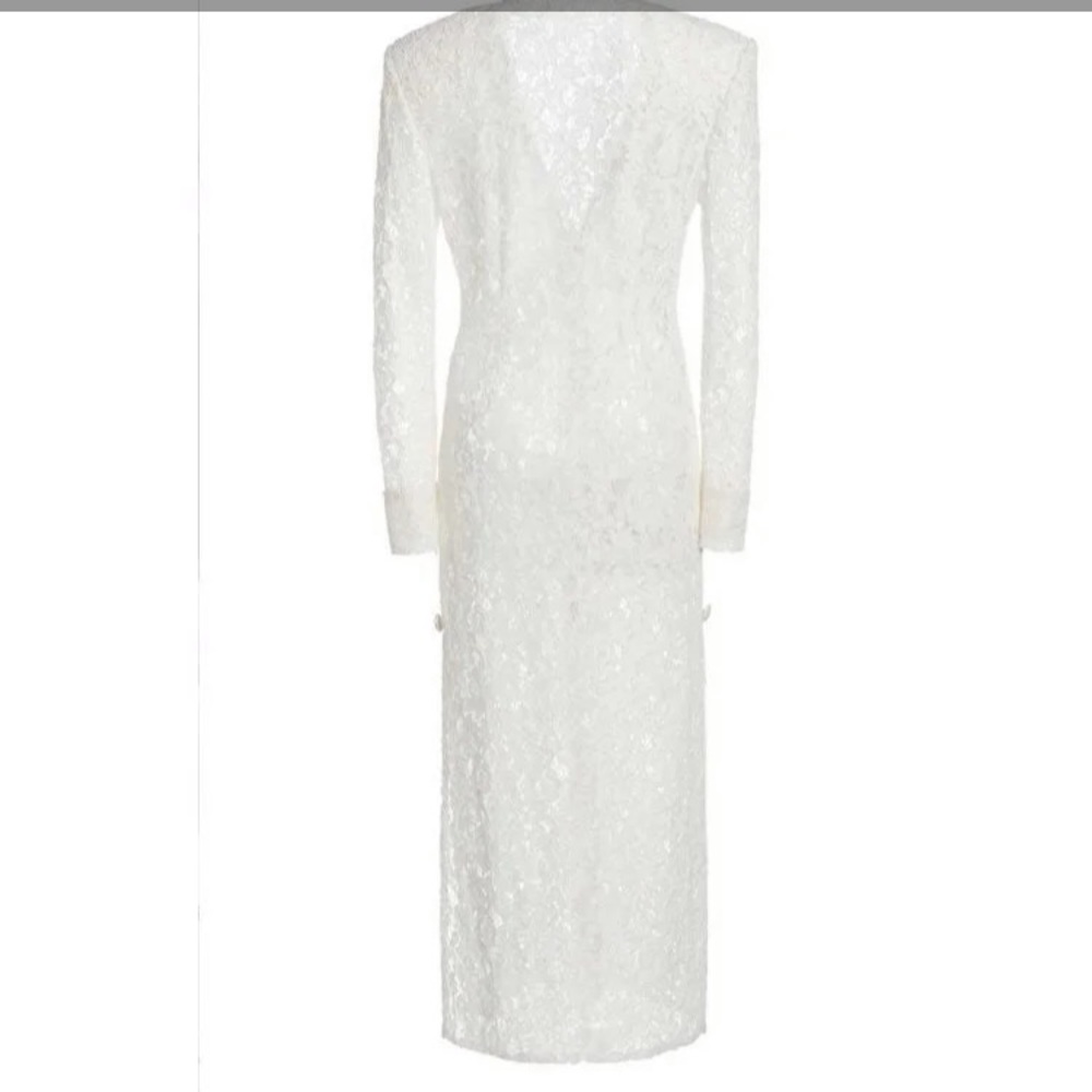 A. Rich Button-Front Lace Midi Dress NWT